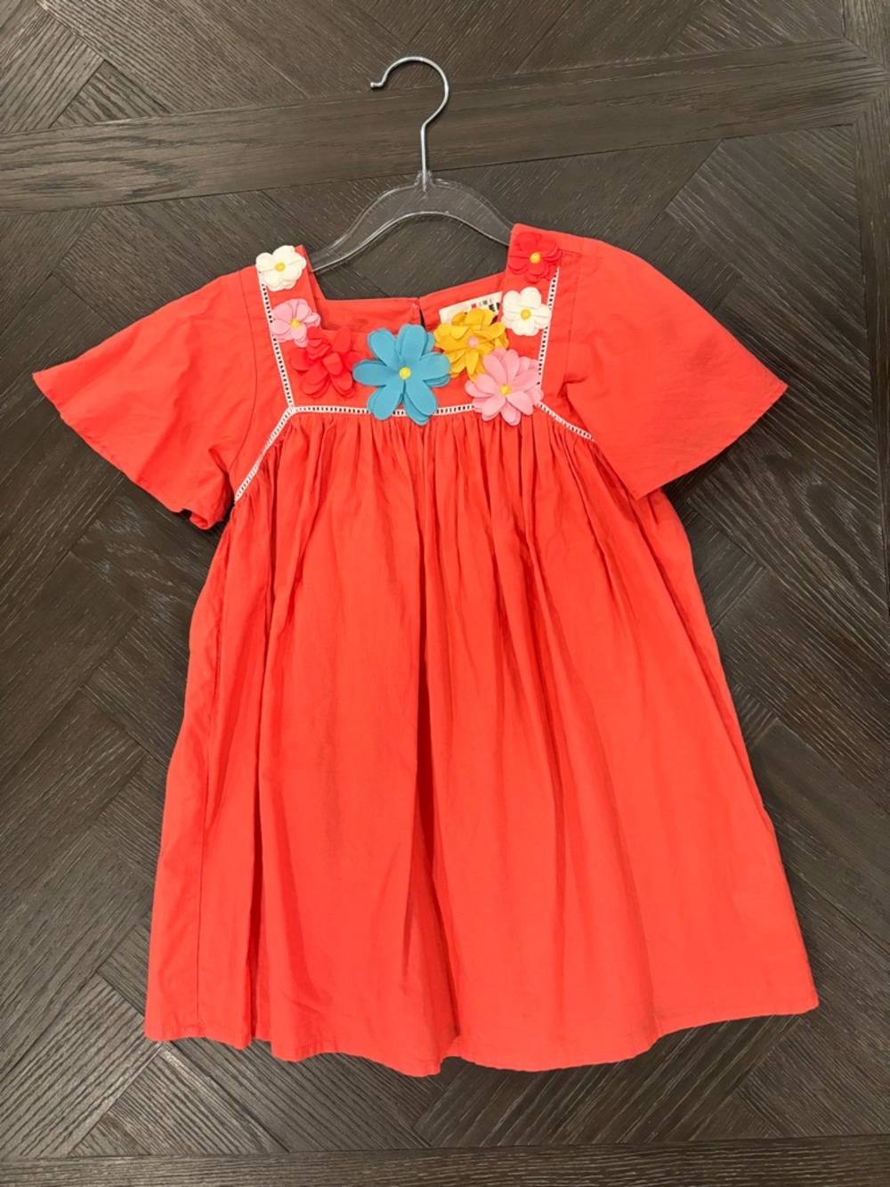Mini Boden Dress with Multicolor Flower Appliques